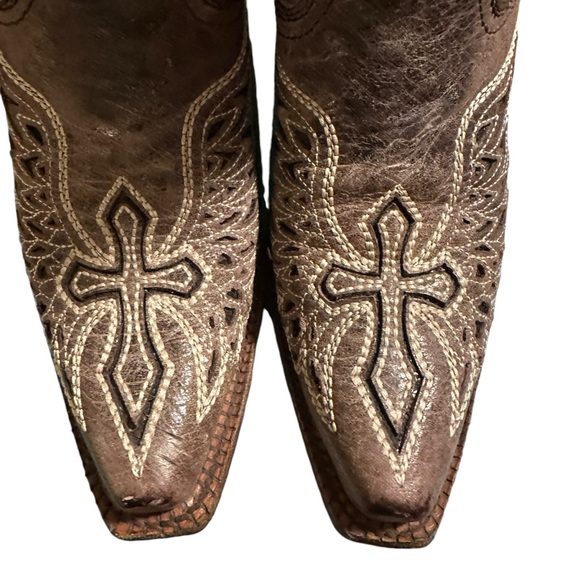 Corral Women’s Sequin‎ Wing & Cross Inlay Western Boot - Snip toe Sz 8.5 - Picture 4 of 7